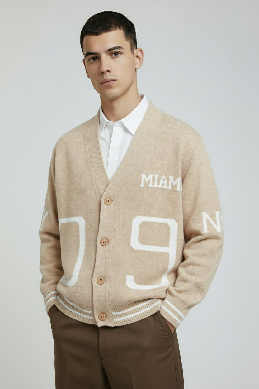 Cardigan Maglione Uomo Stile College “Miami 09” Art. Mg185