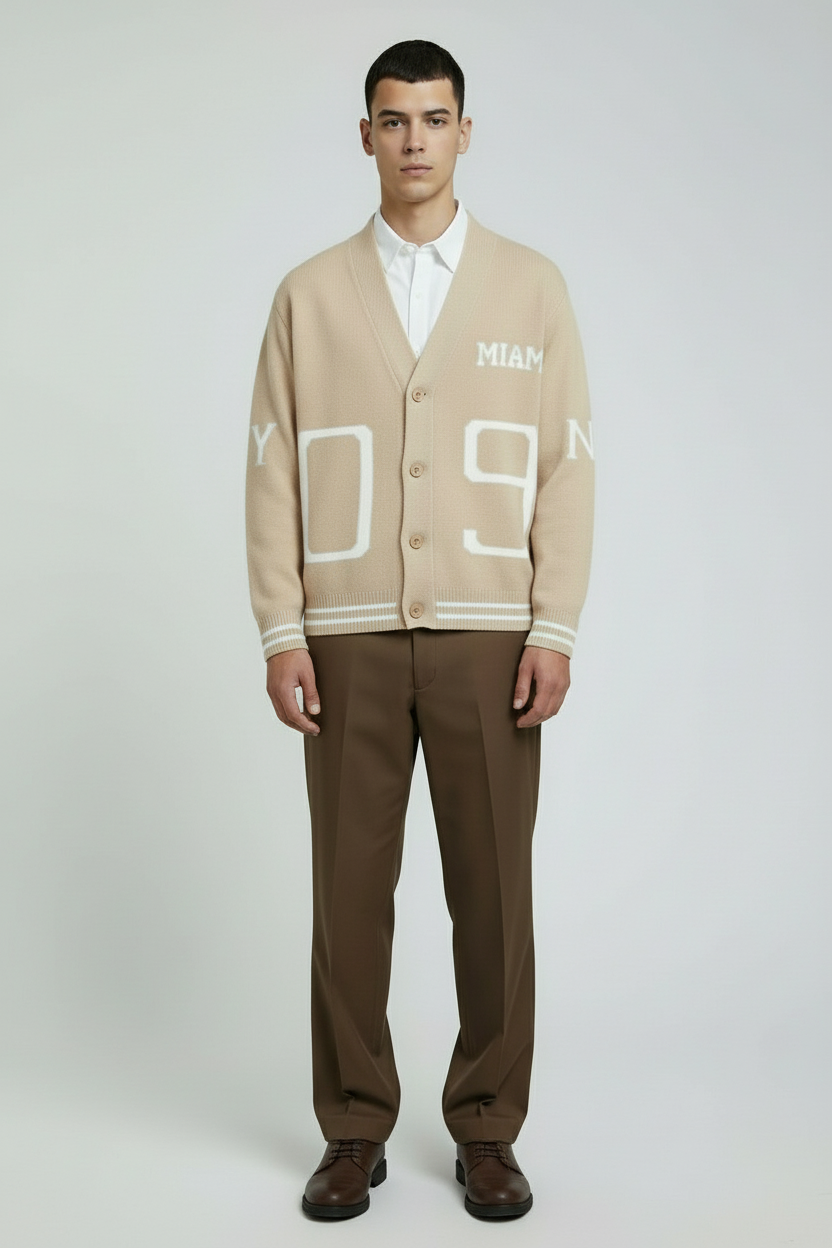 Cardigan Maglione Uomo Stile College “Miami 09” Art. Mg185