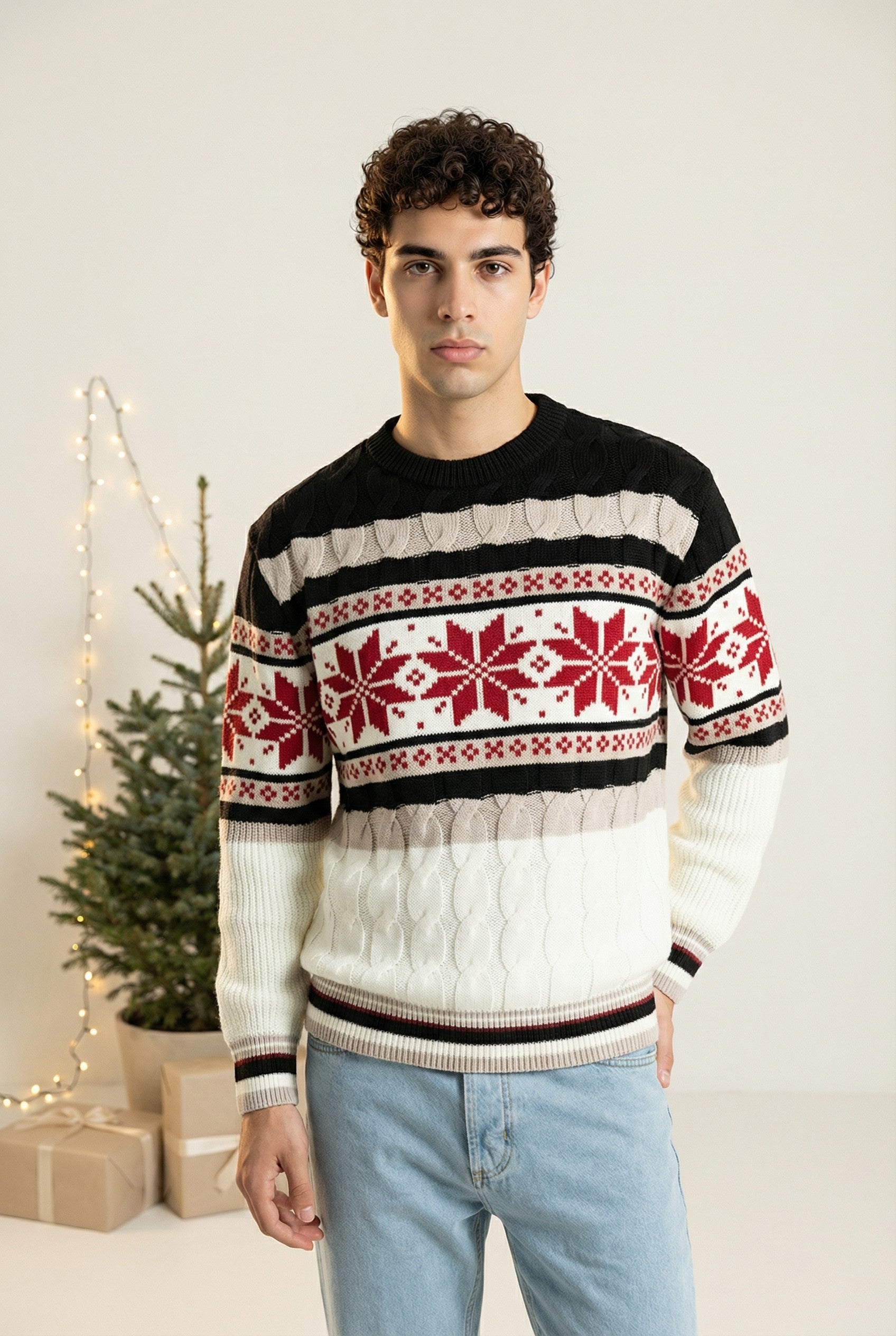 Maglione Uomo Fiocchi Di Neve ''Christmas Time'' Art. MG130