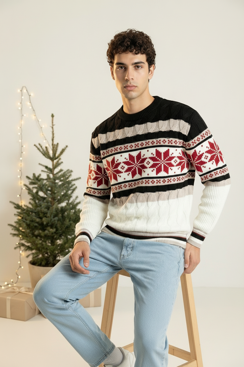 Maglione Uomo Fiocchi Di Neve ''Christmas Time'' Art. MG130