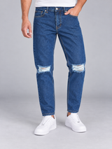 Jeans Uomo Tapered Fit Con Strappi Art. JS336