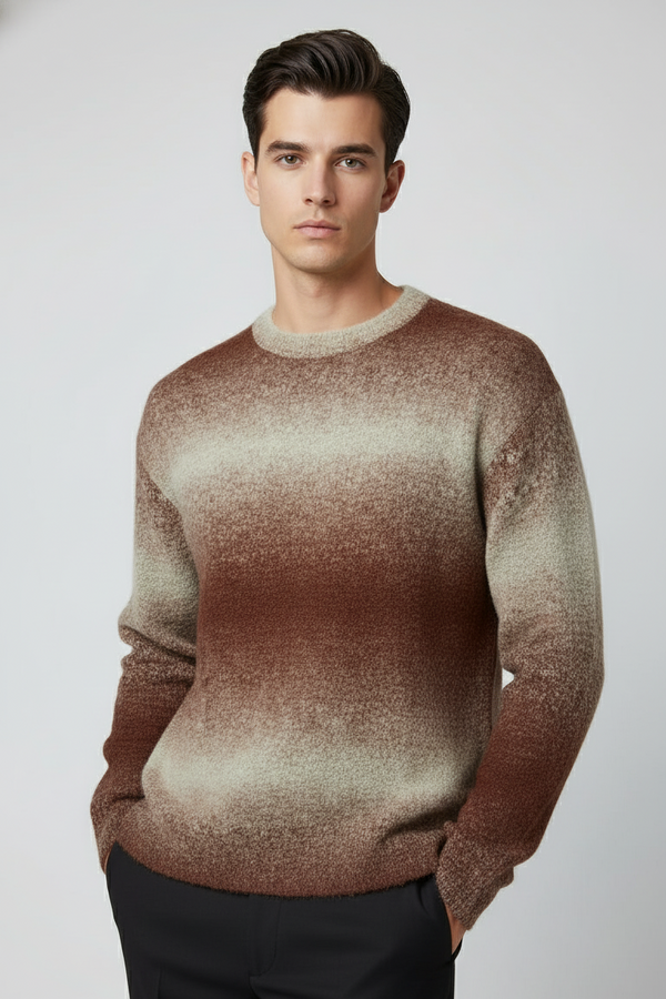 Maglione Uomo Degradé Morbido Sfumato Girocollo Art. Mg184