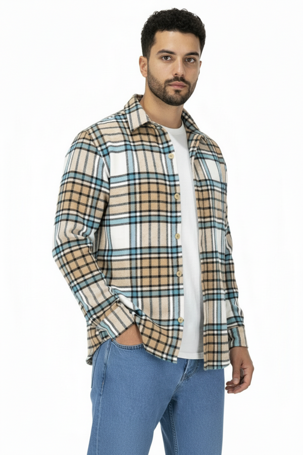 Men's Flannel Jacket Scottish Pattern Shirt Art. Cm146