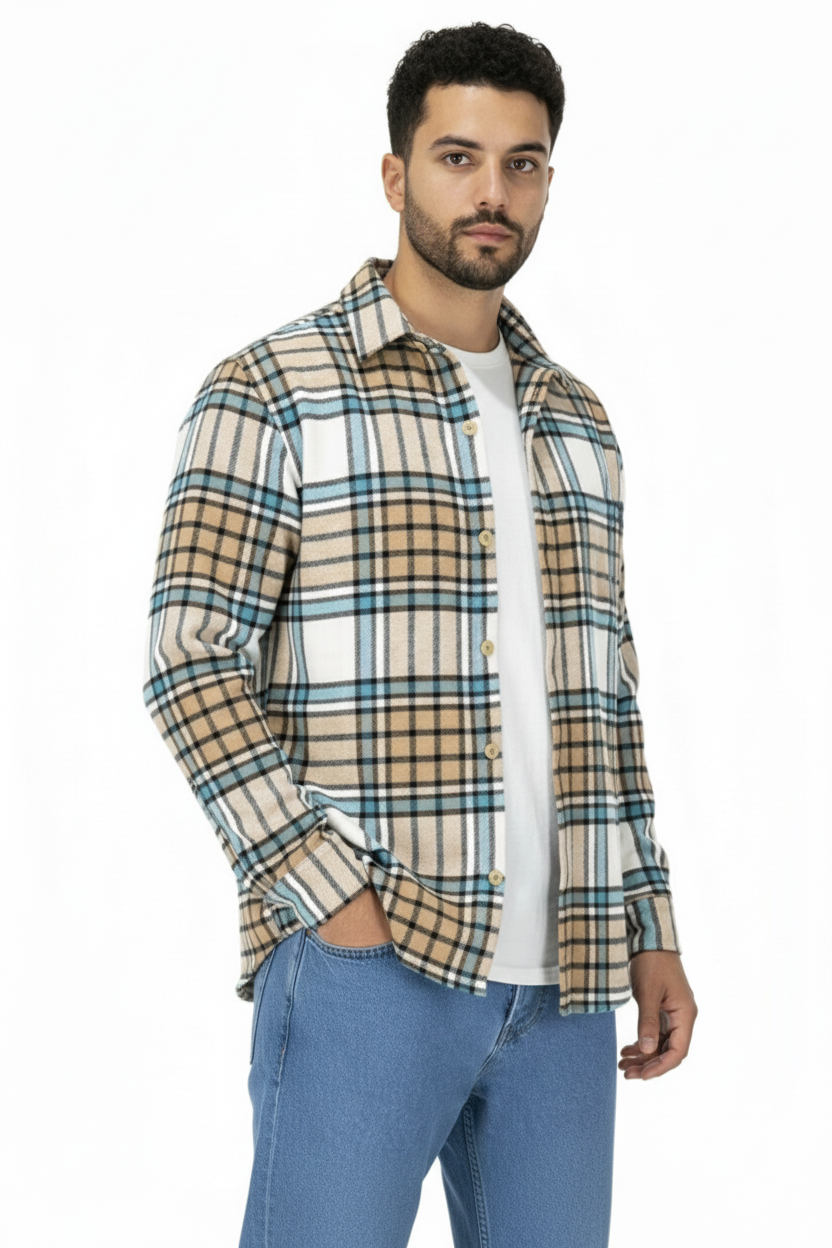 Camicione Uomo Giacca Flanella Fantasia Scozzese Art. Cm146