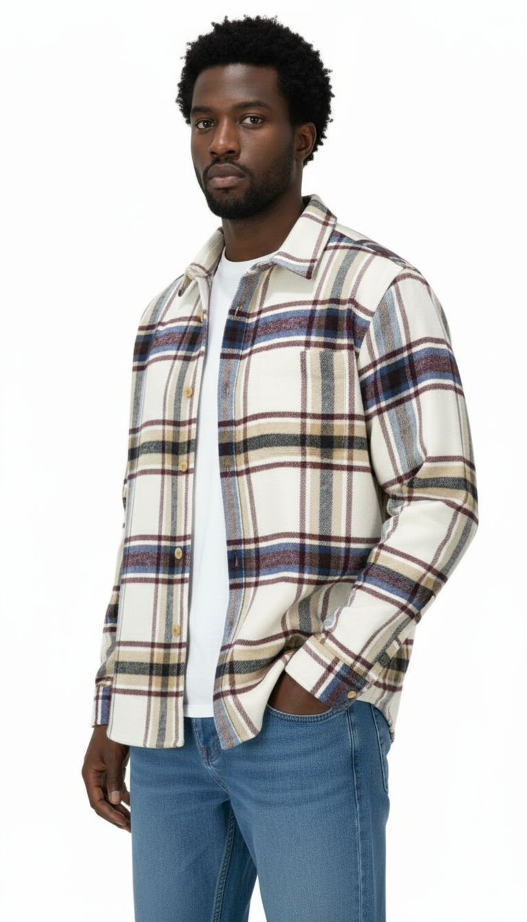 Camicione Uomo Giacca Flanella Fantasia Scozzese Art. Cm146