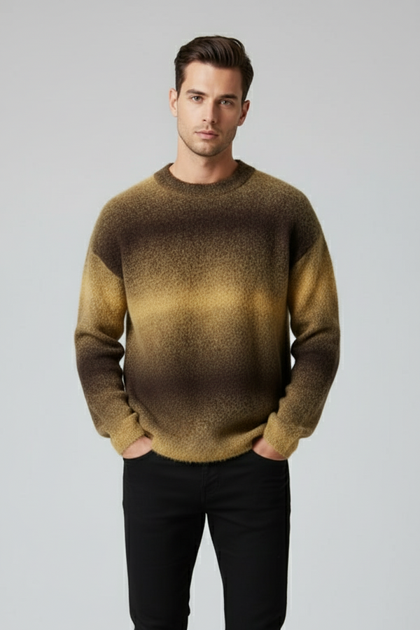 Maglione Uomo Degradé Morbido Sfumato Girocollo Art. Mg184