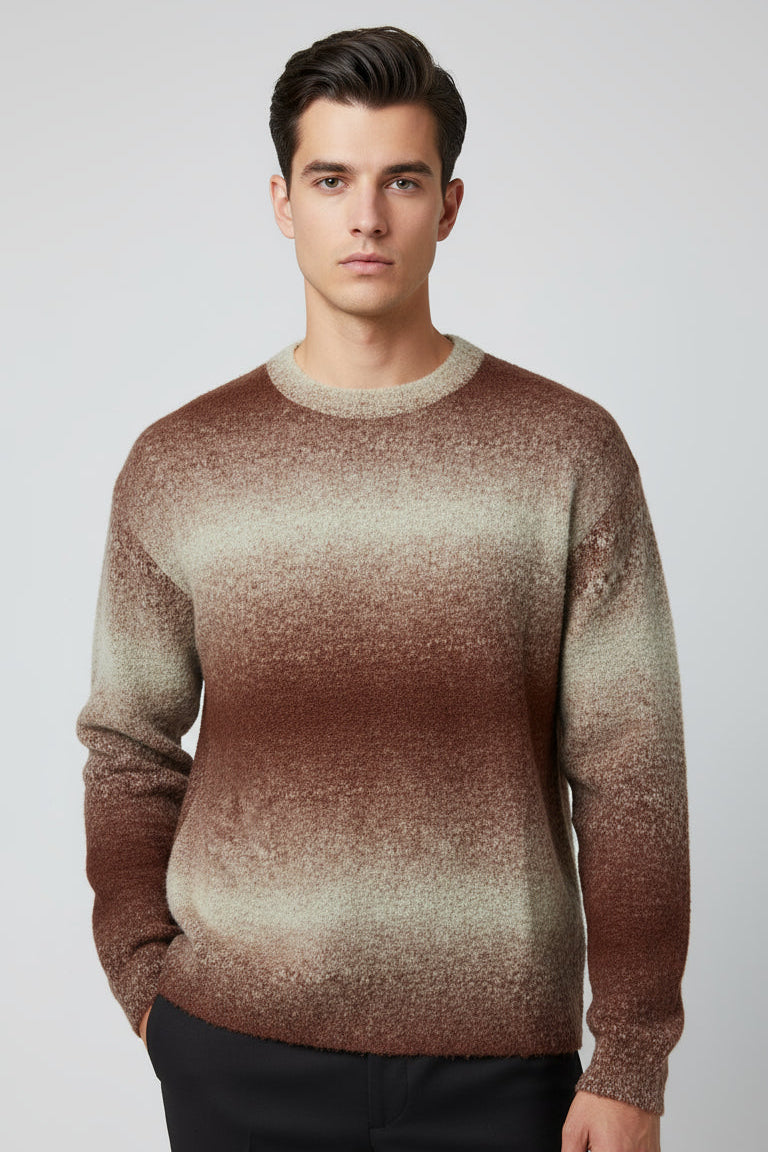 Maglione Uomo Degradé Morbido Sfumato Girocollo Art. Mg184