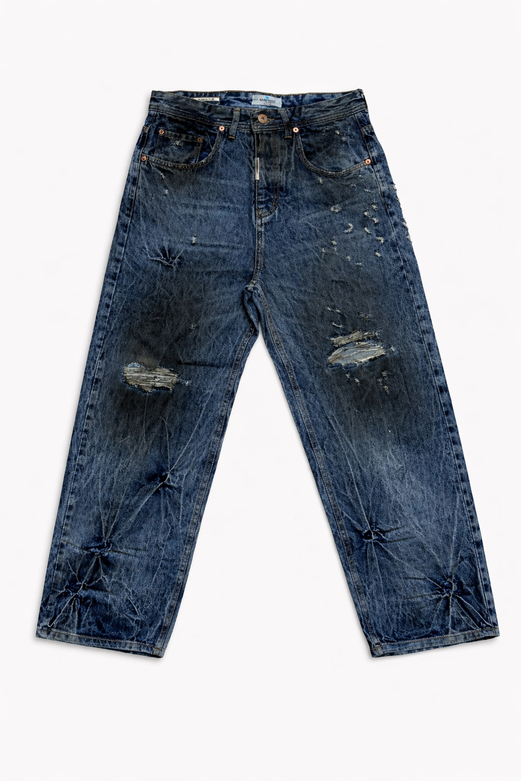 Jeans Baggy Premium con Strappi e Lavaggio Used Art. Js557