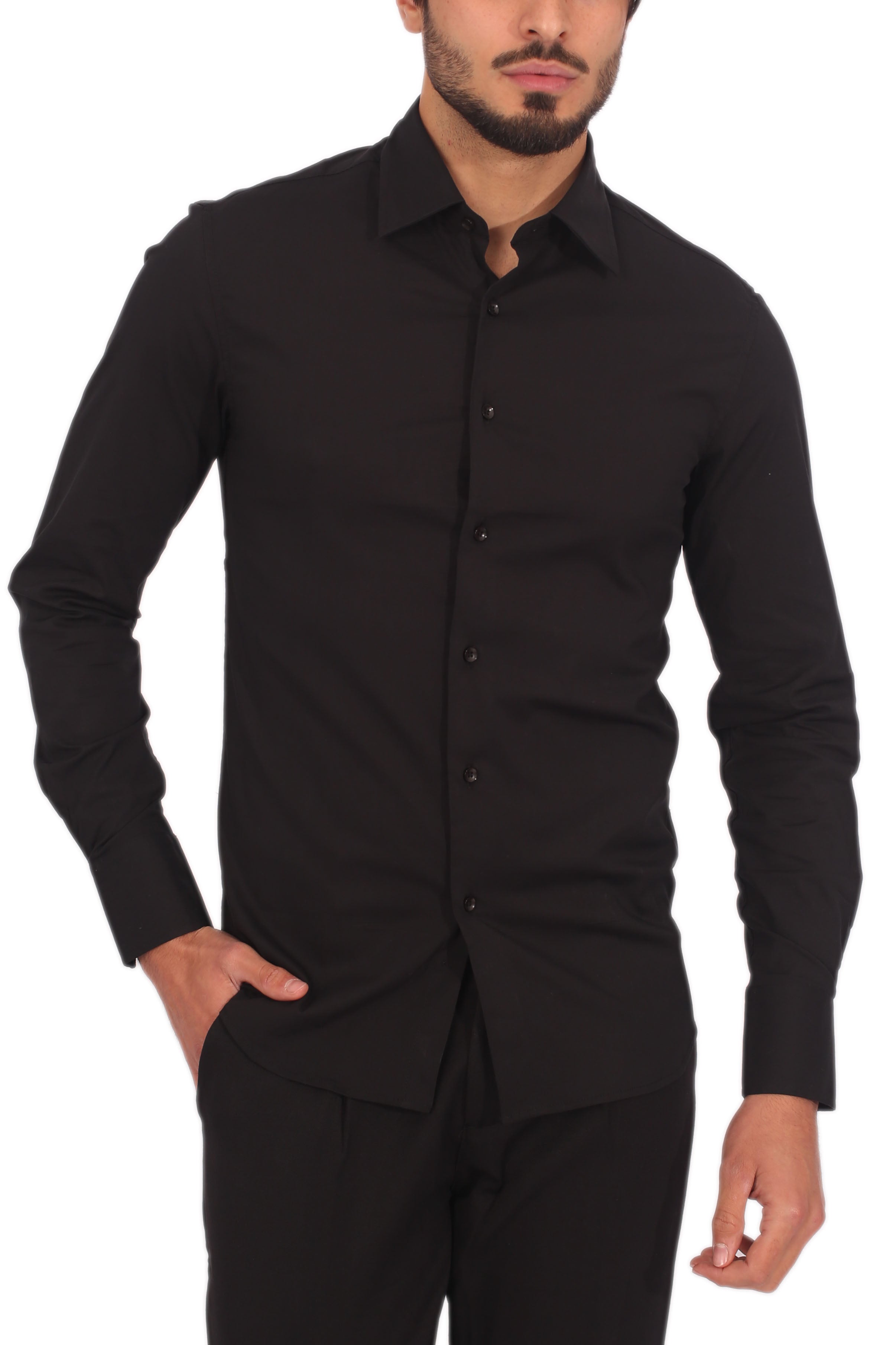 Camicia Uomo Slim Fit Tinta Unita Art. Cm19