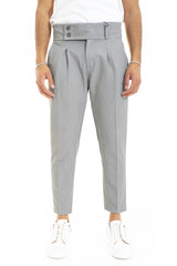 Pantalone Vita Alta Doppio Bottone Con Pinces Tasca America Art. Pt64