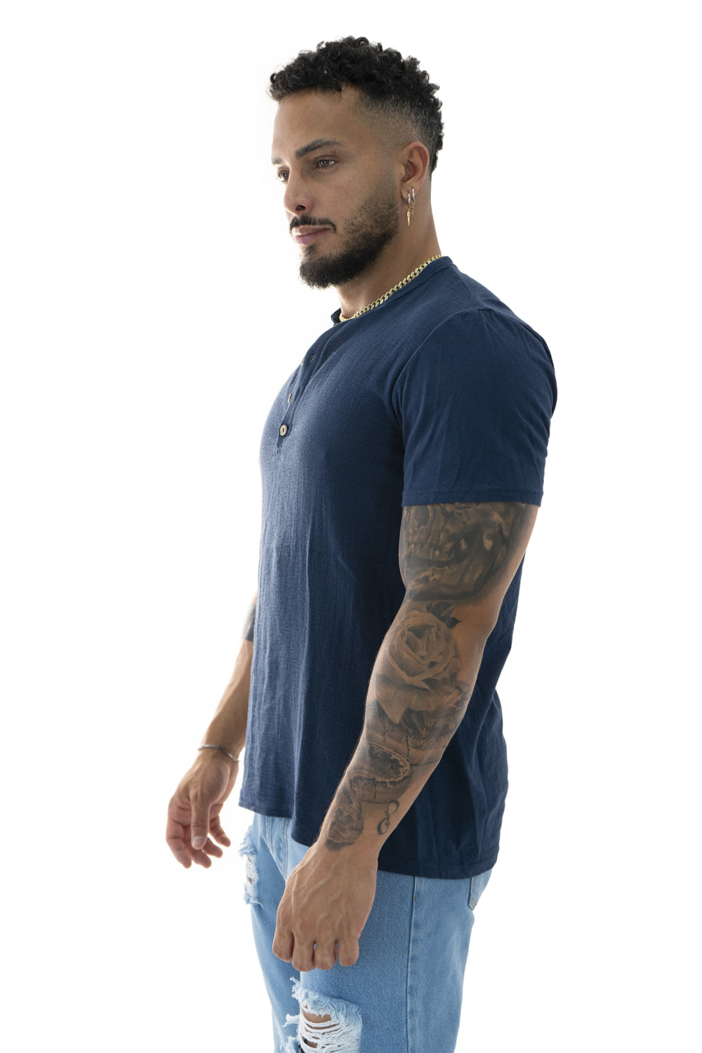 T-Shirt Uomo Cotone Con 3 bottoni Art. Ts141