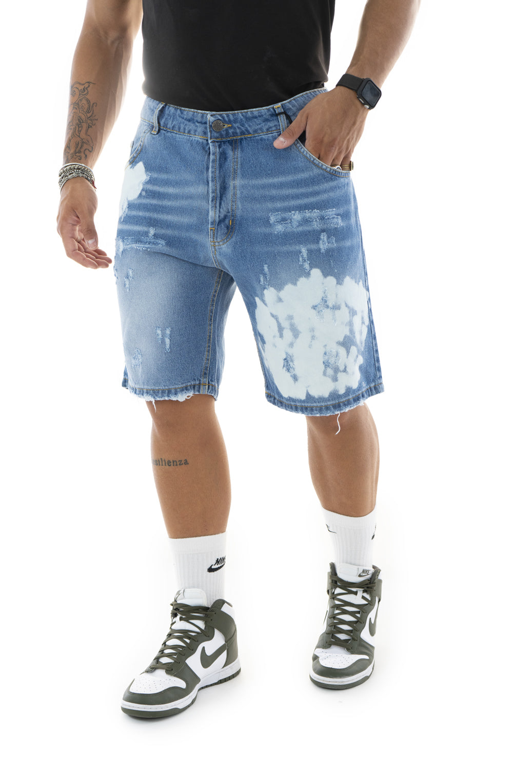 Bermuda Jeans Chiaro Con Macchie Art. Bm58