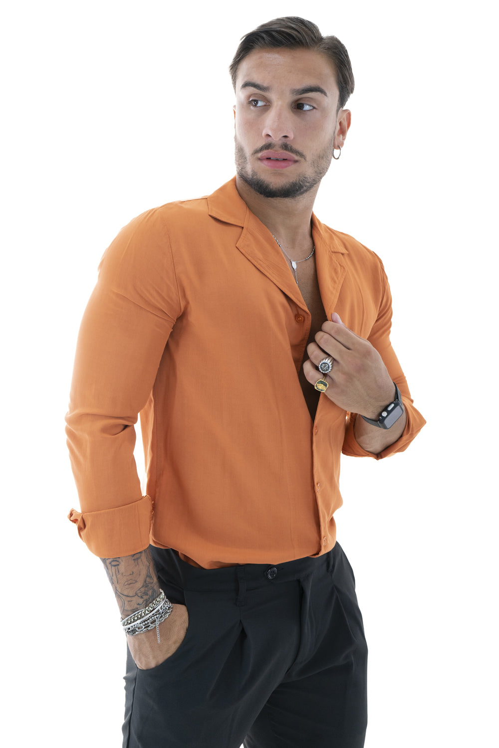 Camicia Uomo Viscosa collo Giacca Art. Cm141