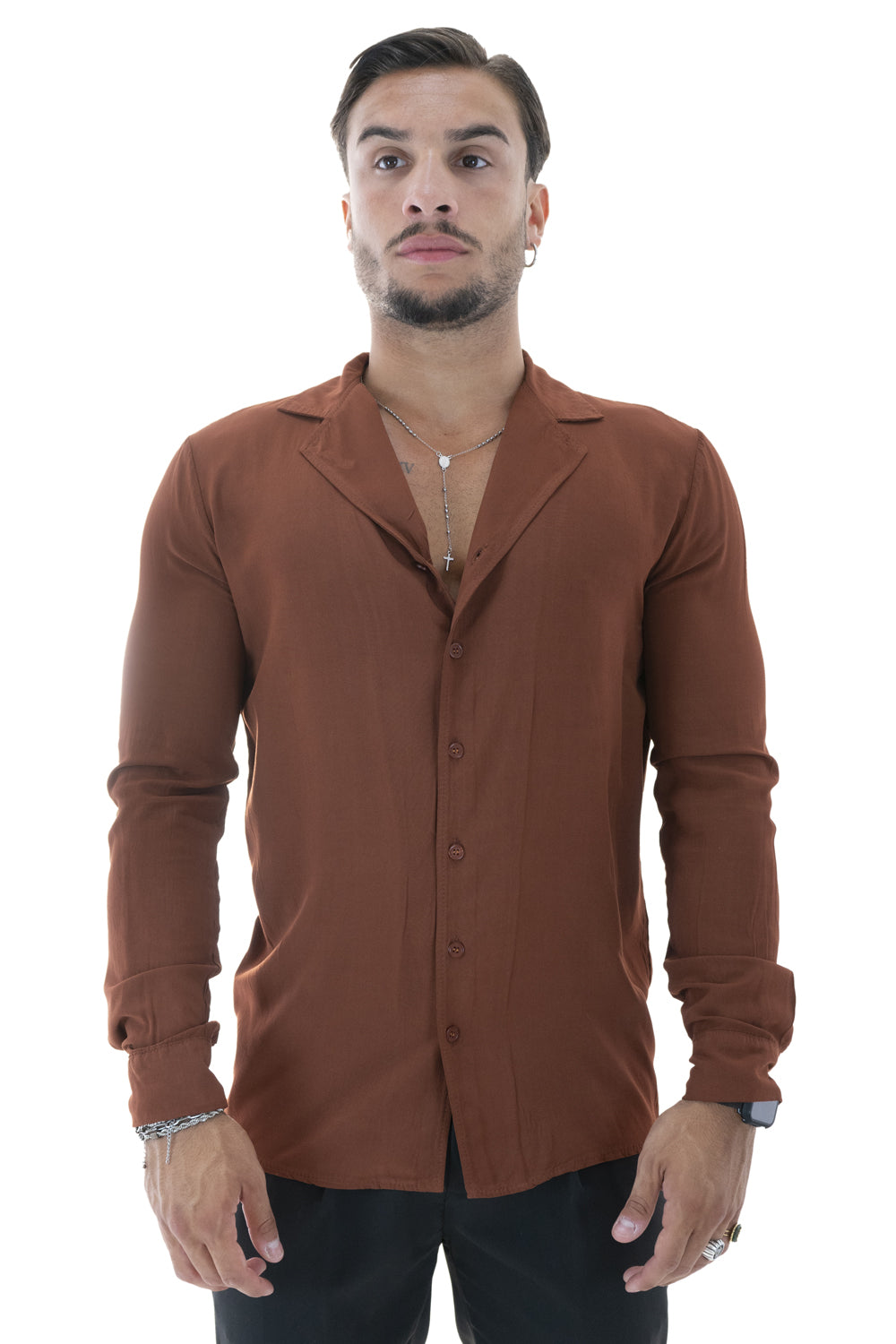 Camicia Uomo Viscosa collo Giacca Art. Cm141