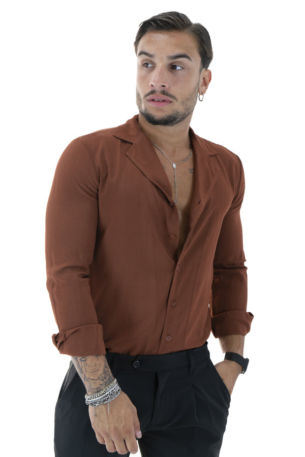 Chemise en viscose pour homme avec col de veste Art. Cm141