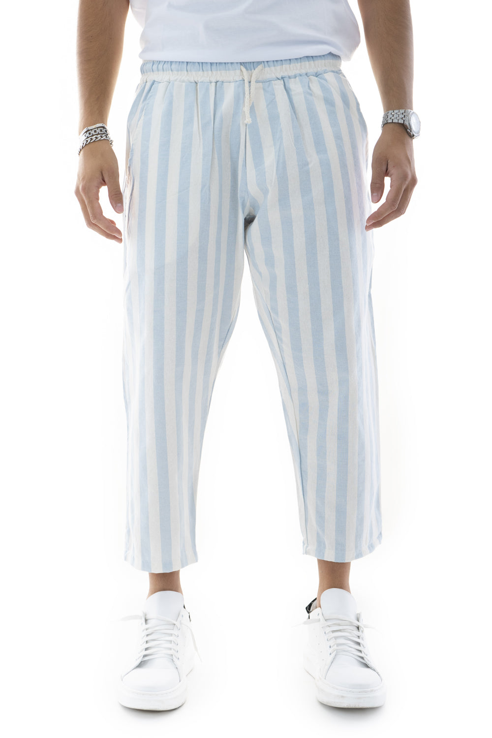Pantalone Uomo Cotone Tasca America con Righe Art. Pt133