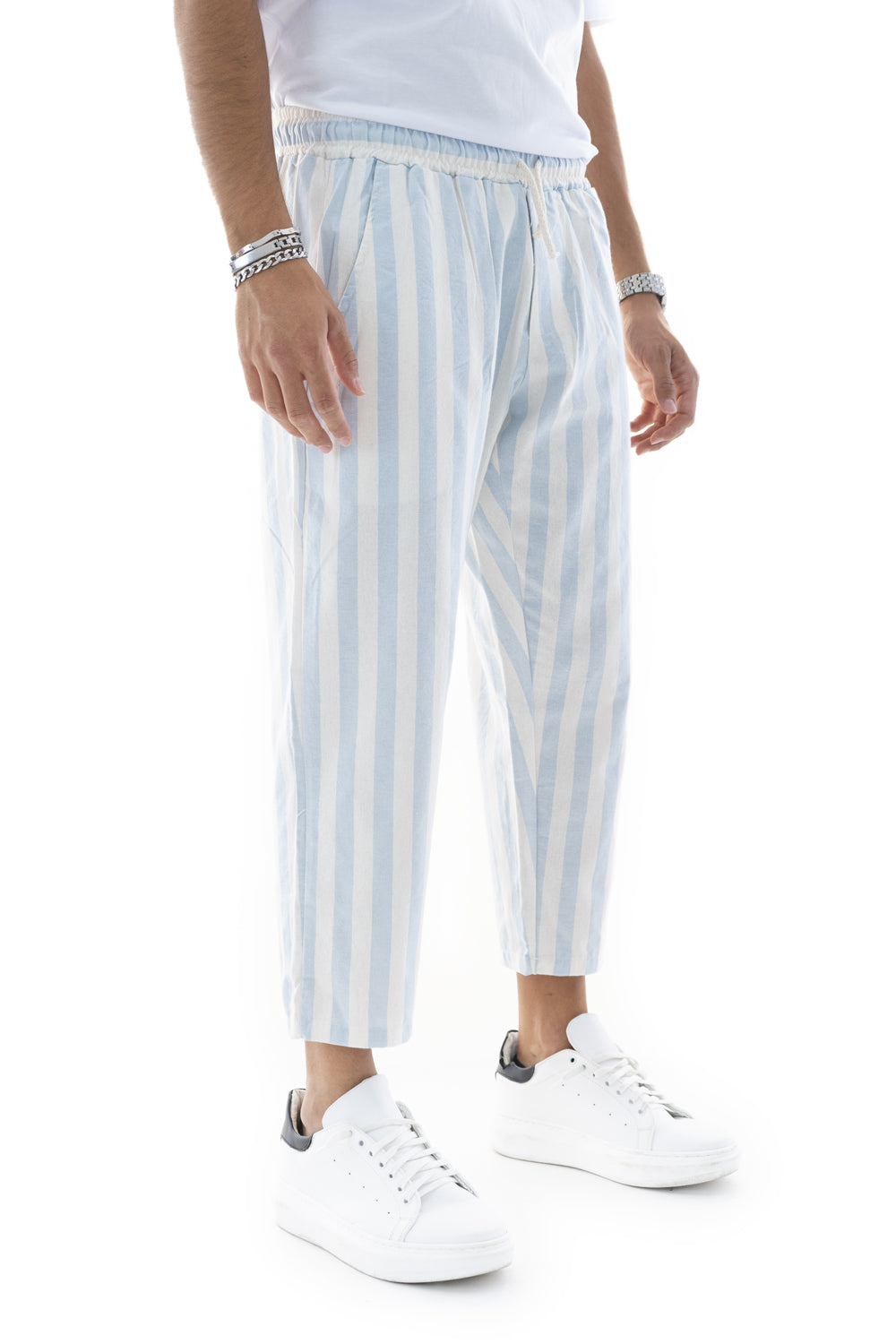 Pantalone Uomo Cotone Tasca America con Righe  Art. Pt133