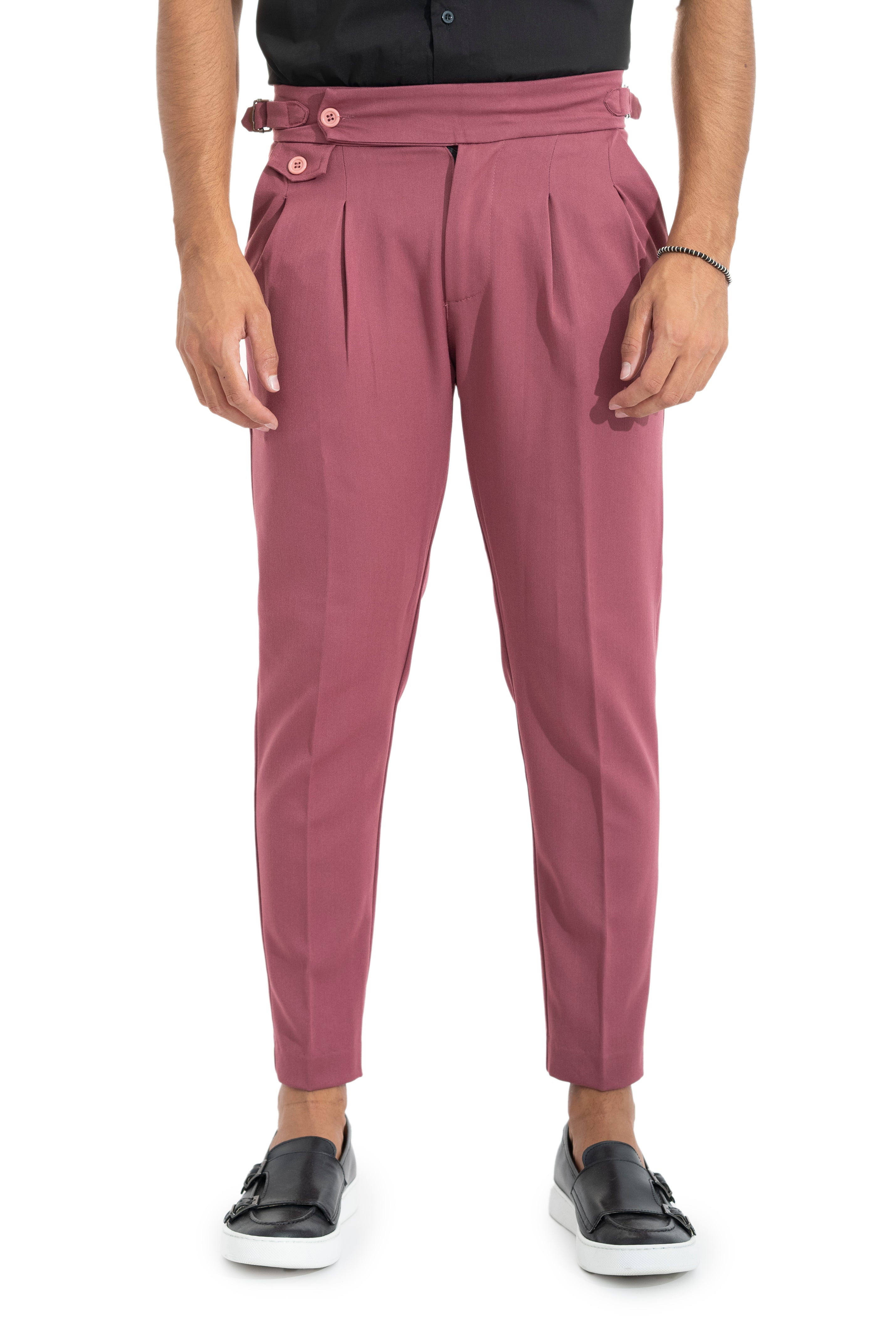 Pantalone Con Fibbie Laterali Bottone Decentrato Art. Pt99