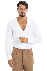 Camicia Uomo Con Scollo a ''V'' Manica Lunga Art. Cm111