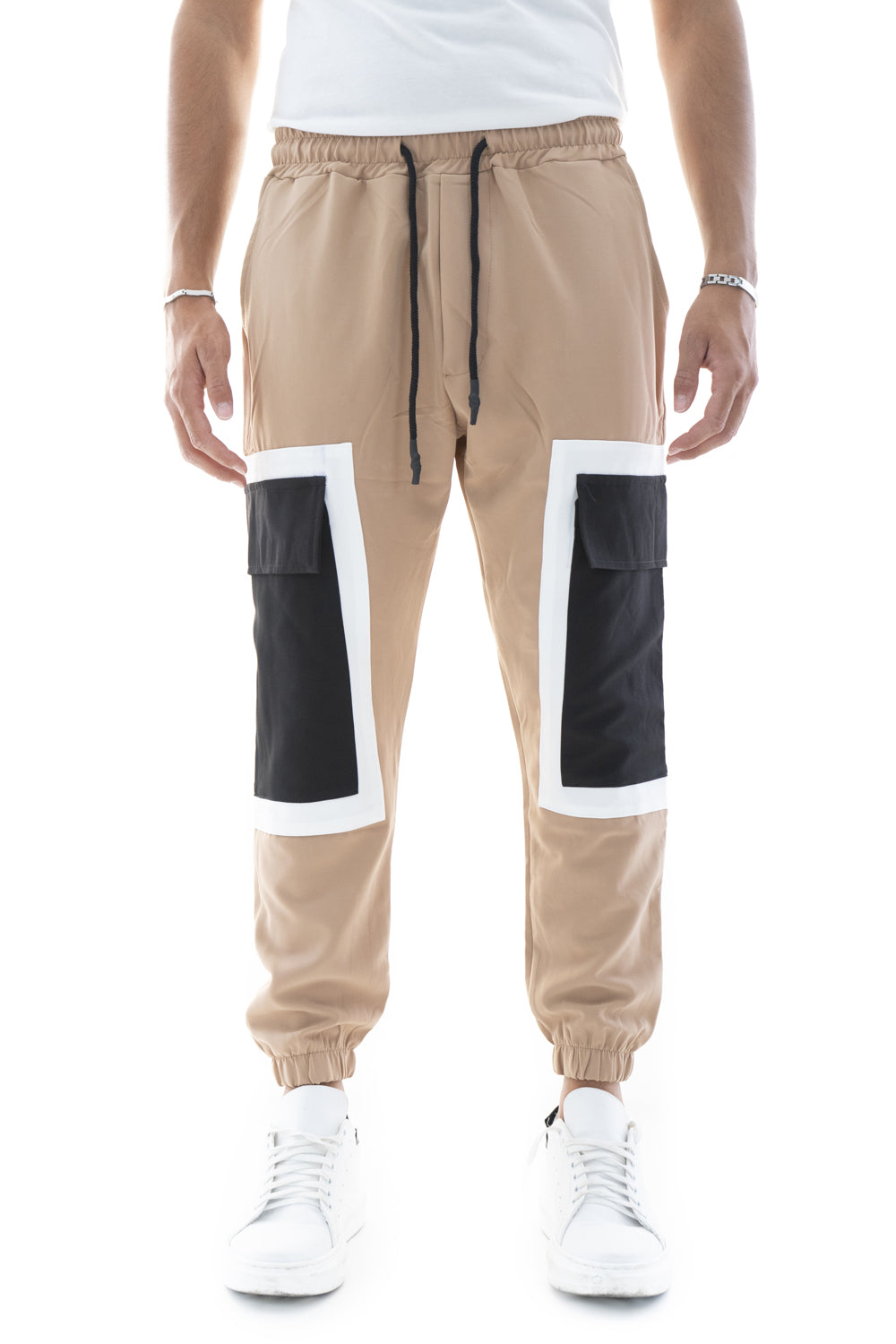 Pantalone Uomo Cargo Con Tasconi Bicolore Art. Pt140