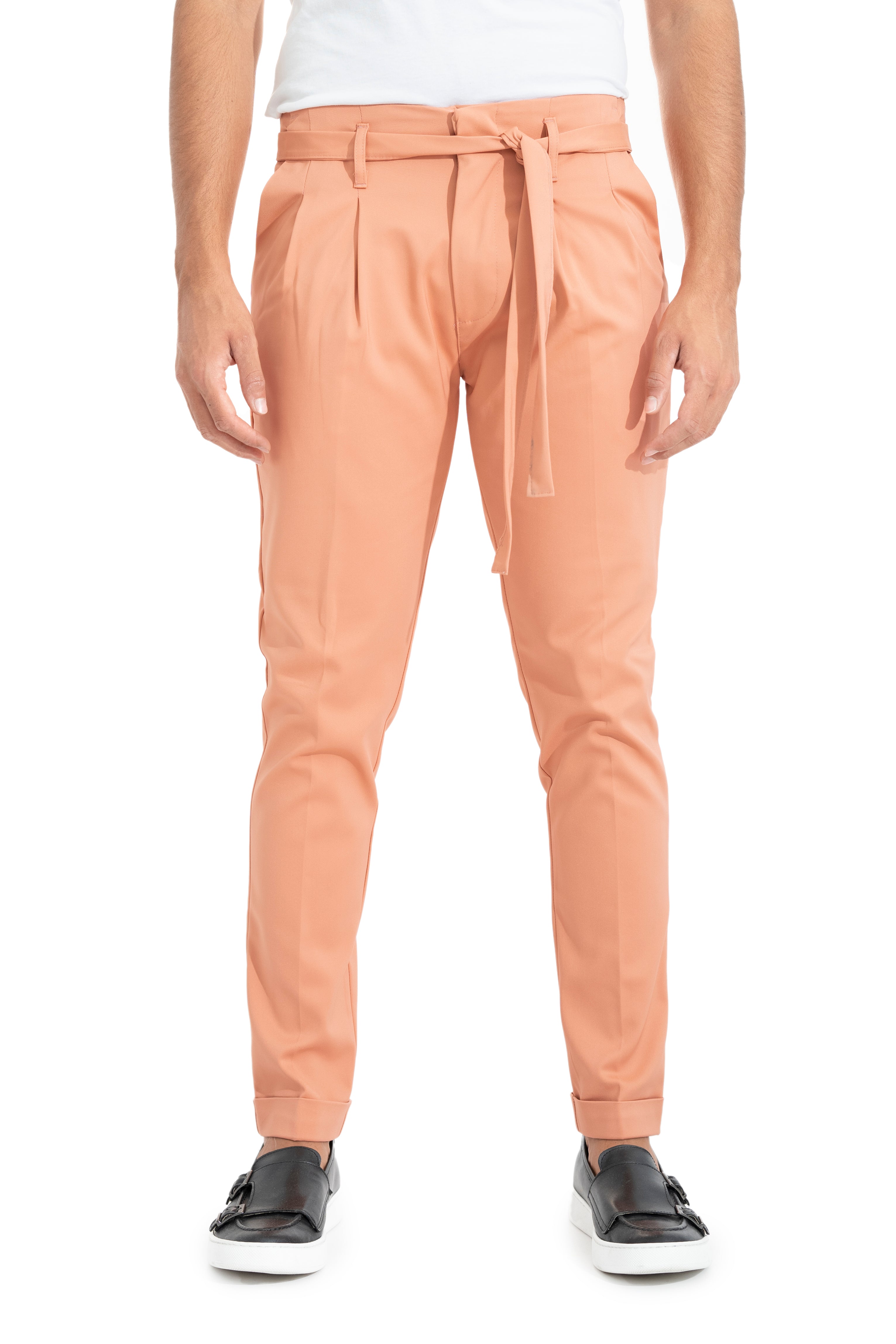 Pantalone Uomo Casual Con Pinces E Laccio In Vita Art. Pt100