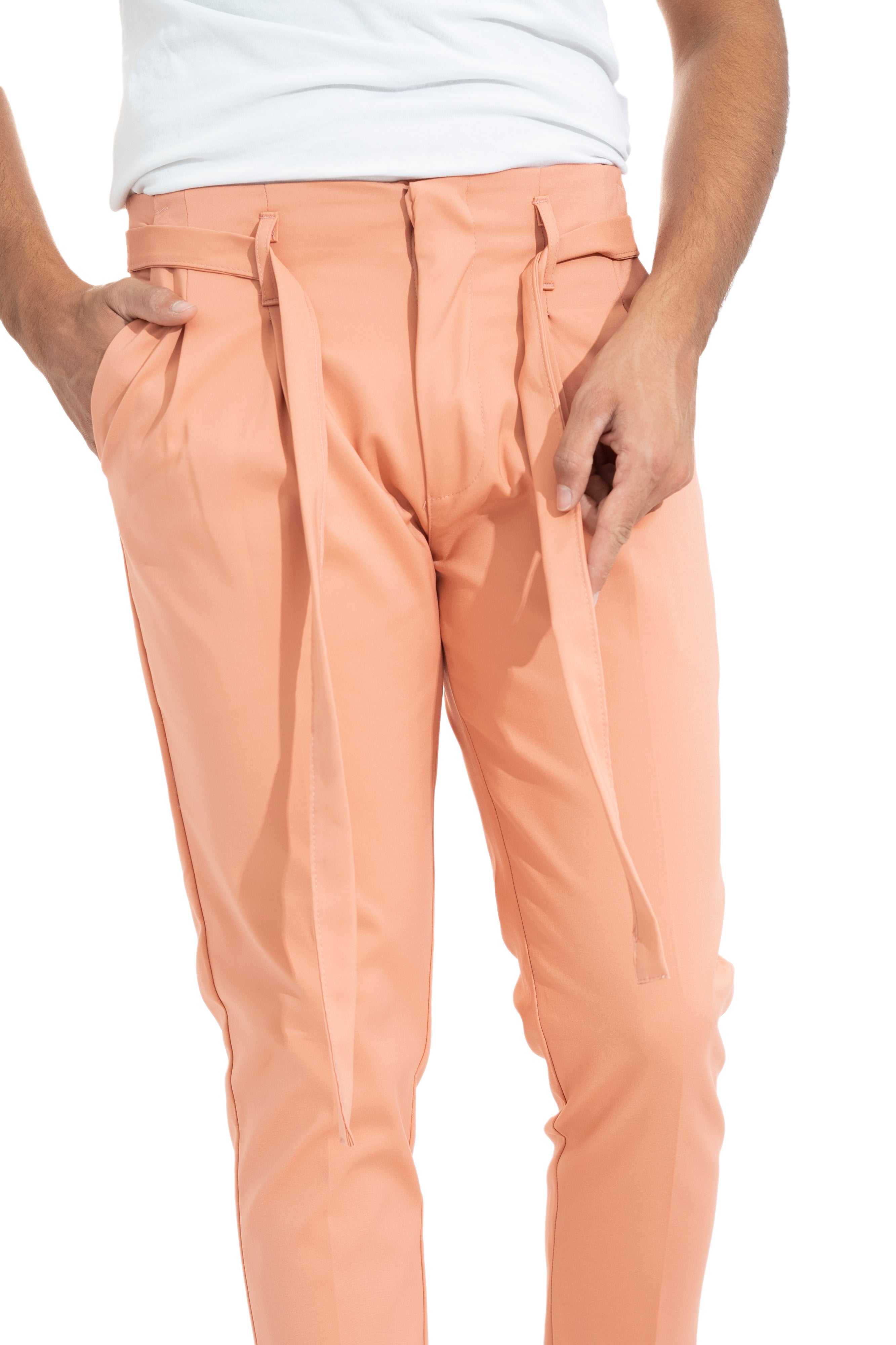 Pantalone Uomo Casual Con Pinces E Laccio In Vita Art. Pt100