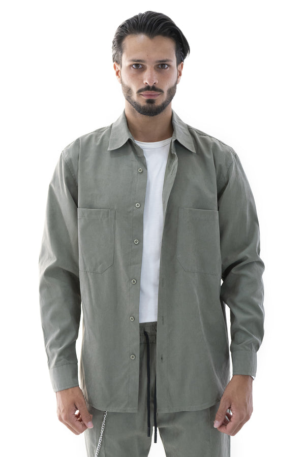 Chemise homme avec poches, effet délavé, Art. Cm145