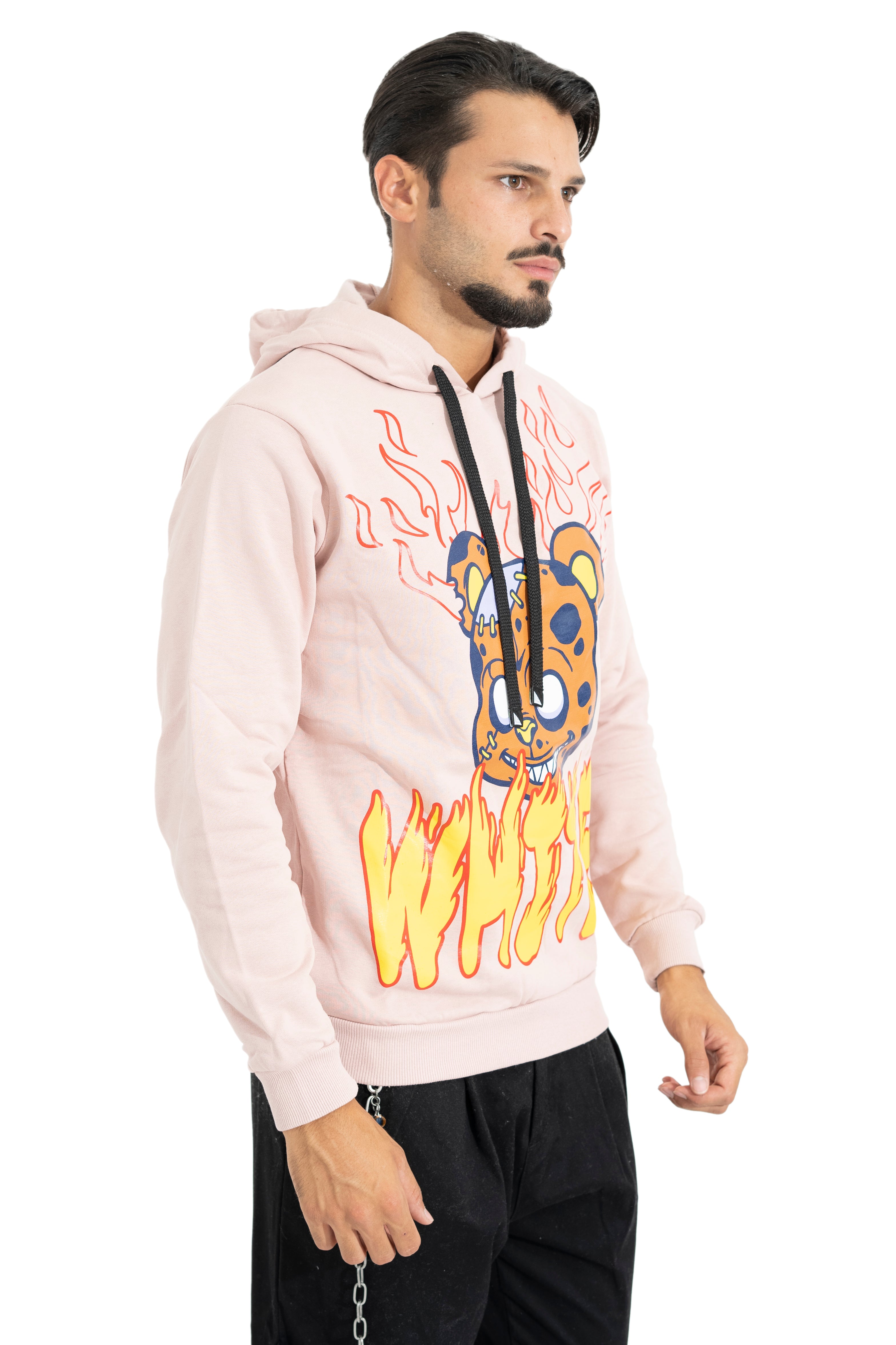 Felpa Uomo Hoodie Con Stampa Frontale e Cappuccio Art. Fe69