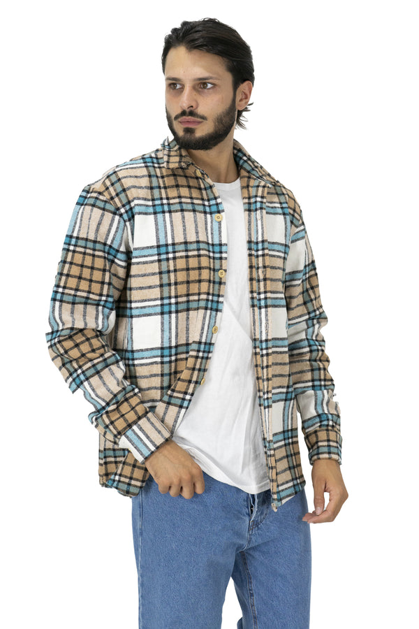 Camicione Uomo Giacca Flanella Fantasia Scozzese Art. Cm146