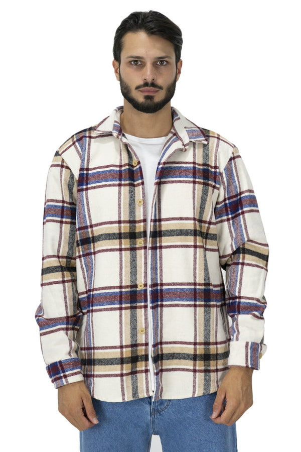 Camicione Uomo Giacca Flanella Fantasia Scozzese Art. Cm146