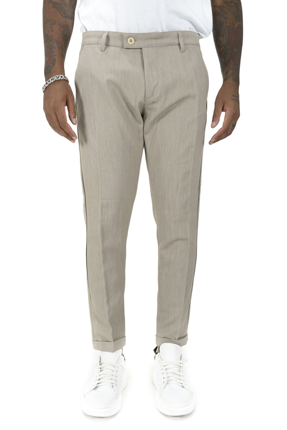 Pantalone Casual Uomo Tasca America Con Bottone Lato Art. Pt102