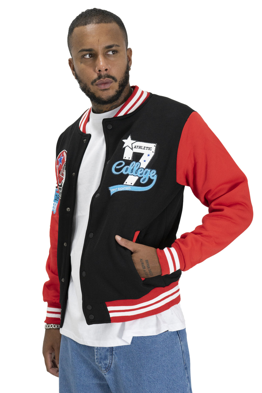 Felpa Uomo Varsity Giacca College Sport Art. Fe123