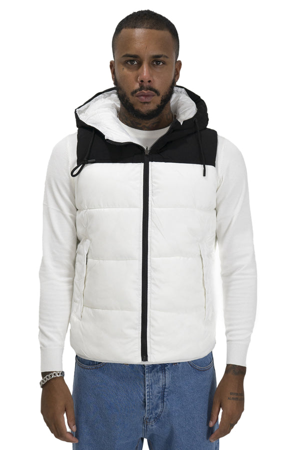 Giubbotto Uomo Smanicato Double Face Bicolore Con Cappuccio Art. Gb101