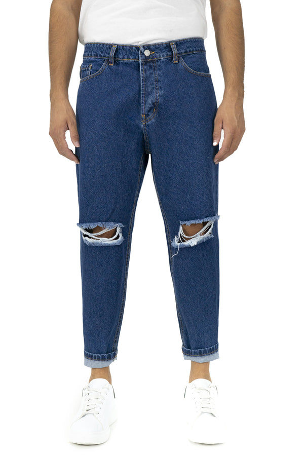 Jeans Uomo Basic Con Tagli alle Ginocchia Art. JS288