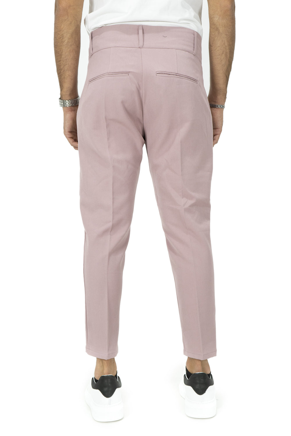 Pantalone Vita Alta Doppio Bottone Con Pinces Tasca America Art. Pt64