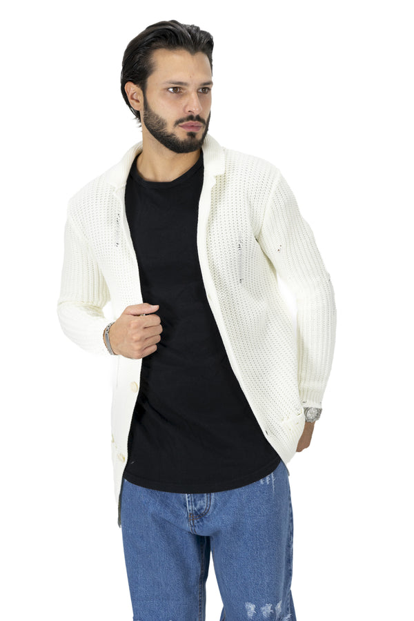 Maglione Uomo Giacca Cardigan con Rotture Art. Mg91