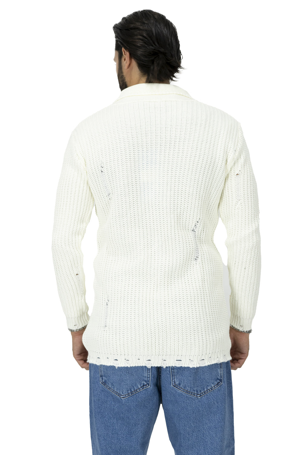 Maglione Uomo Giacca Cardigan con Rotture Art. Mg91