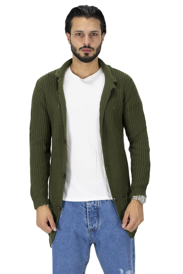 Maglione Uomo Giacca Cardigan con Rotture Art. Mg91