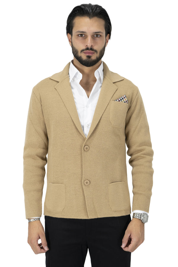 Cardigan Uomo Giacca In Maglia Con Taschino Art. MG89