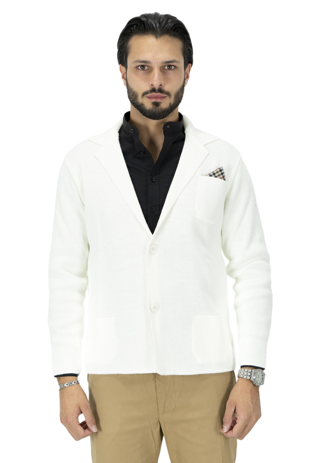 Cardigan Uomo Giacca In Maglia Con Taschino Art. MG89