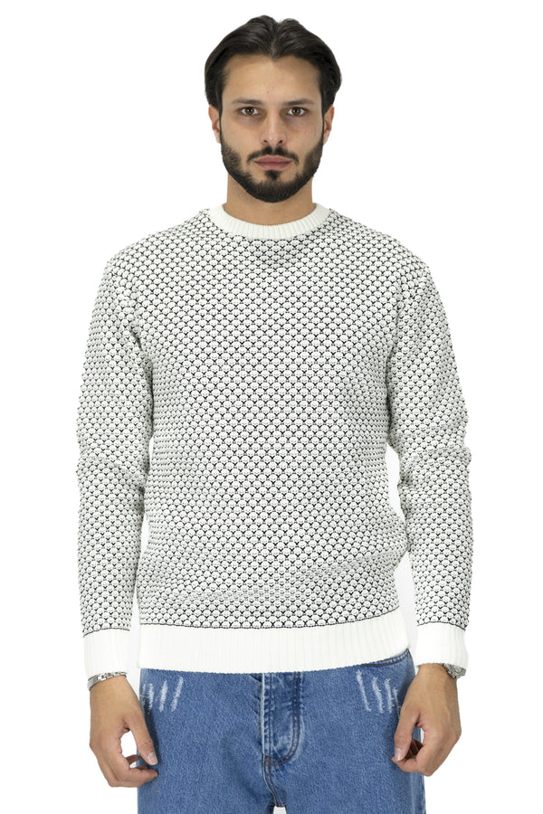 Pull ras du cou pour homme avec motif texturé. Mg87