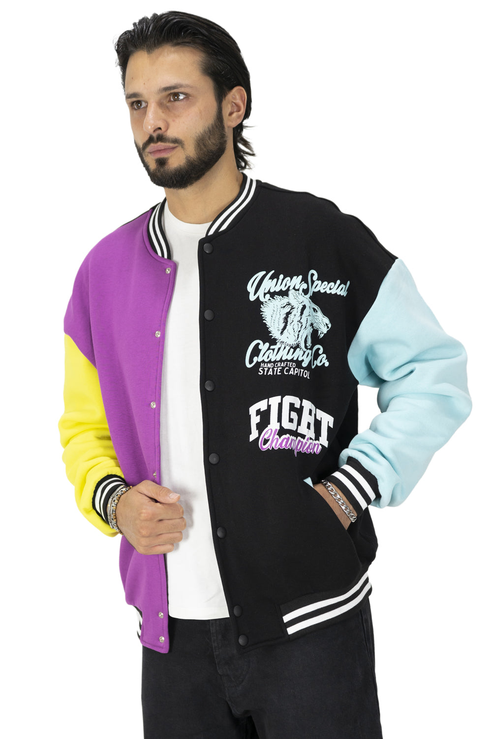 Felpa Uomo Giacca Varsity ''Tigre'' Art. Fe130