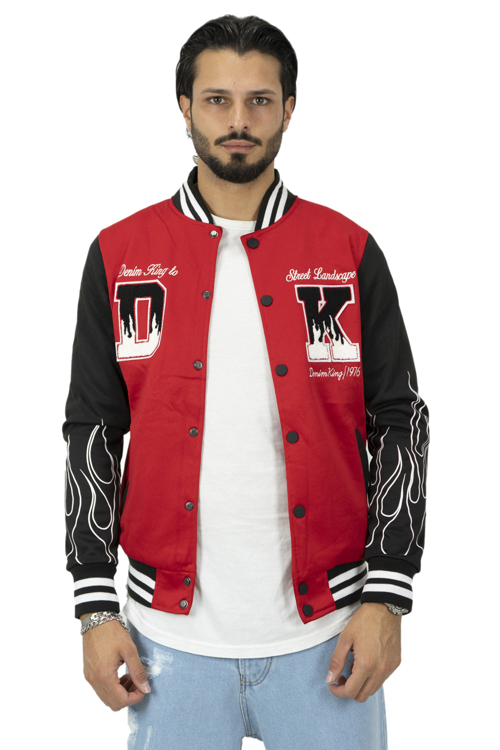 Felpa Uomo College Varsity Fiamme Art. Fe139