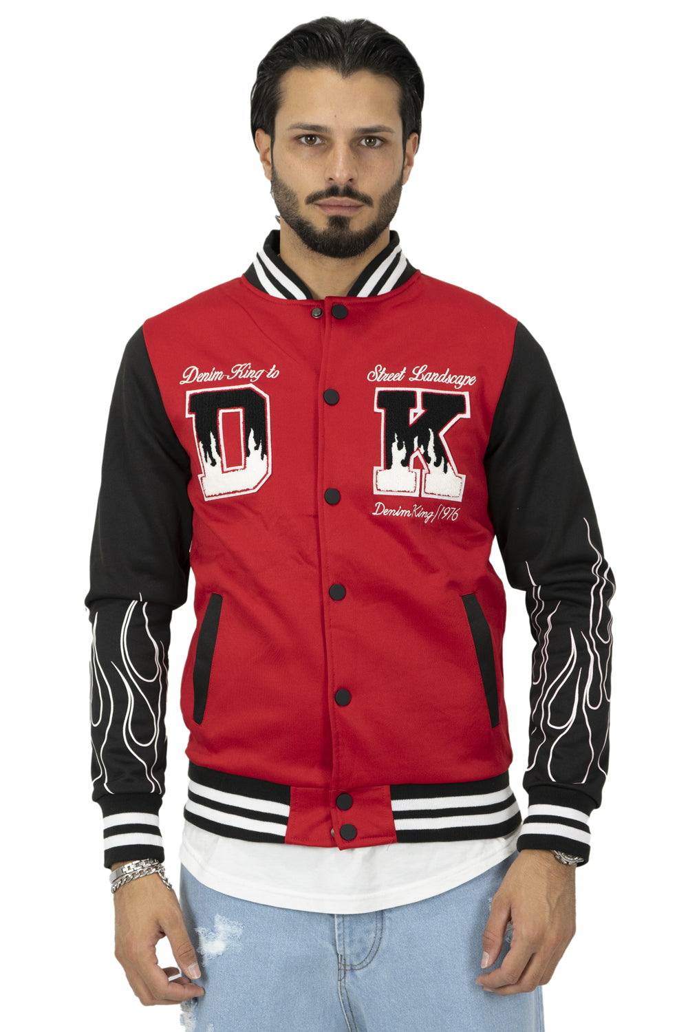 Felpa Uomo College Varsity Fiamme Art. Fe139