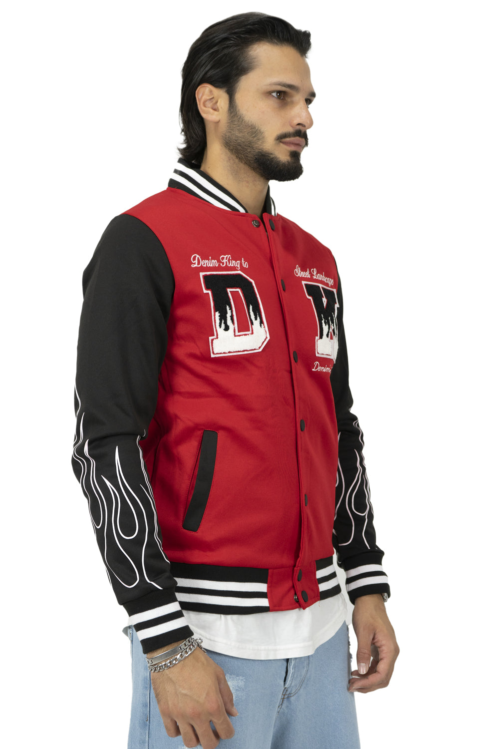 Felpa Uomo College Varsity Fiamme Art. Fe139