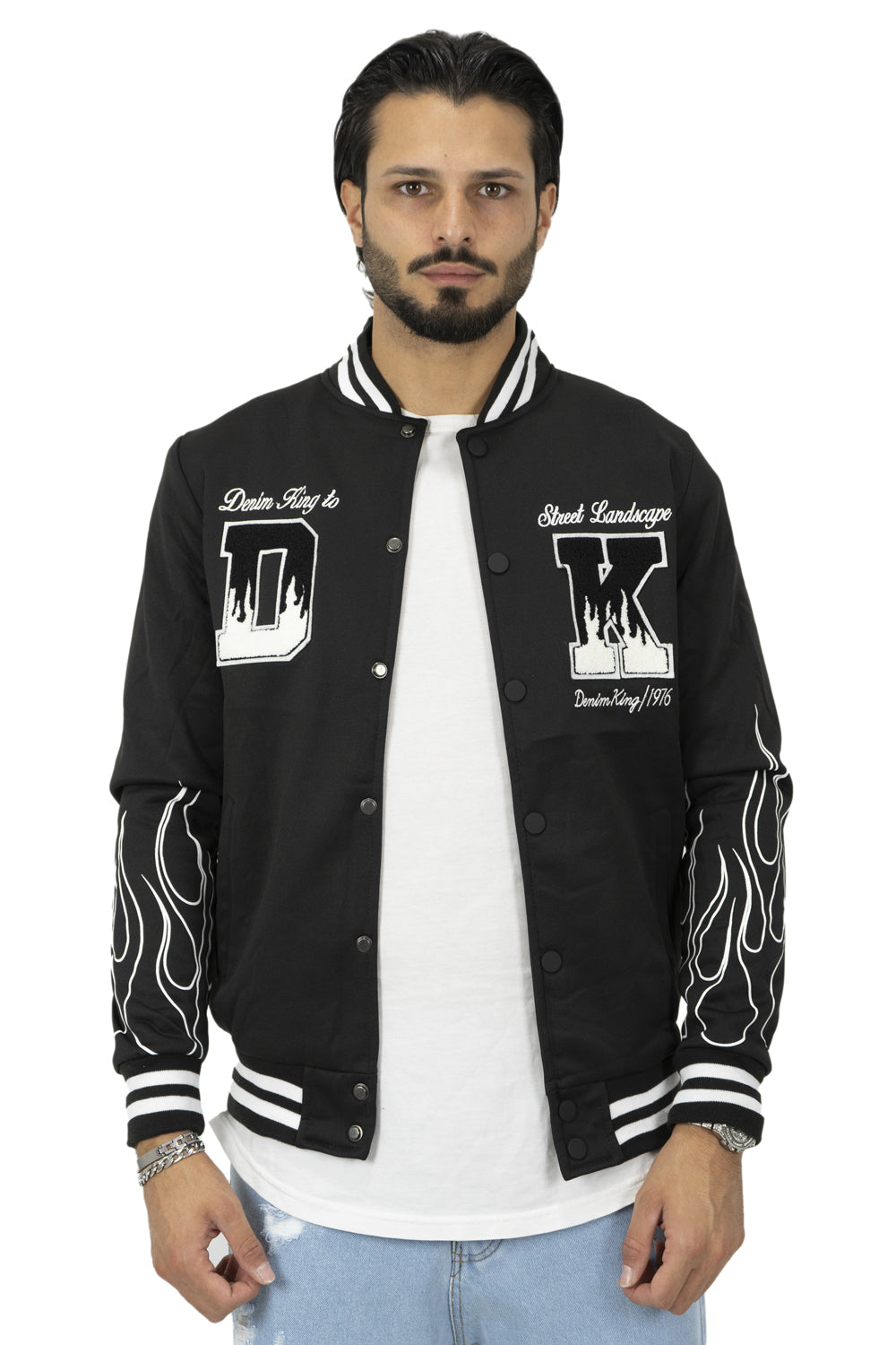 Felpa Uomo College Varsity Fiamme Art. Fe139