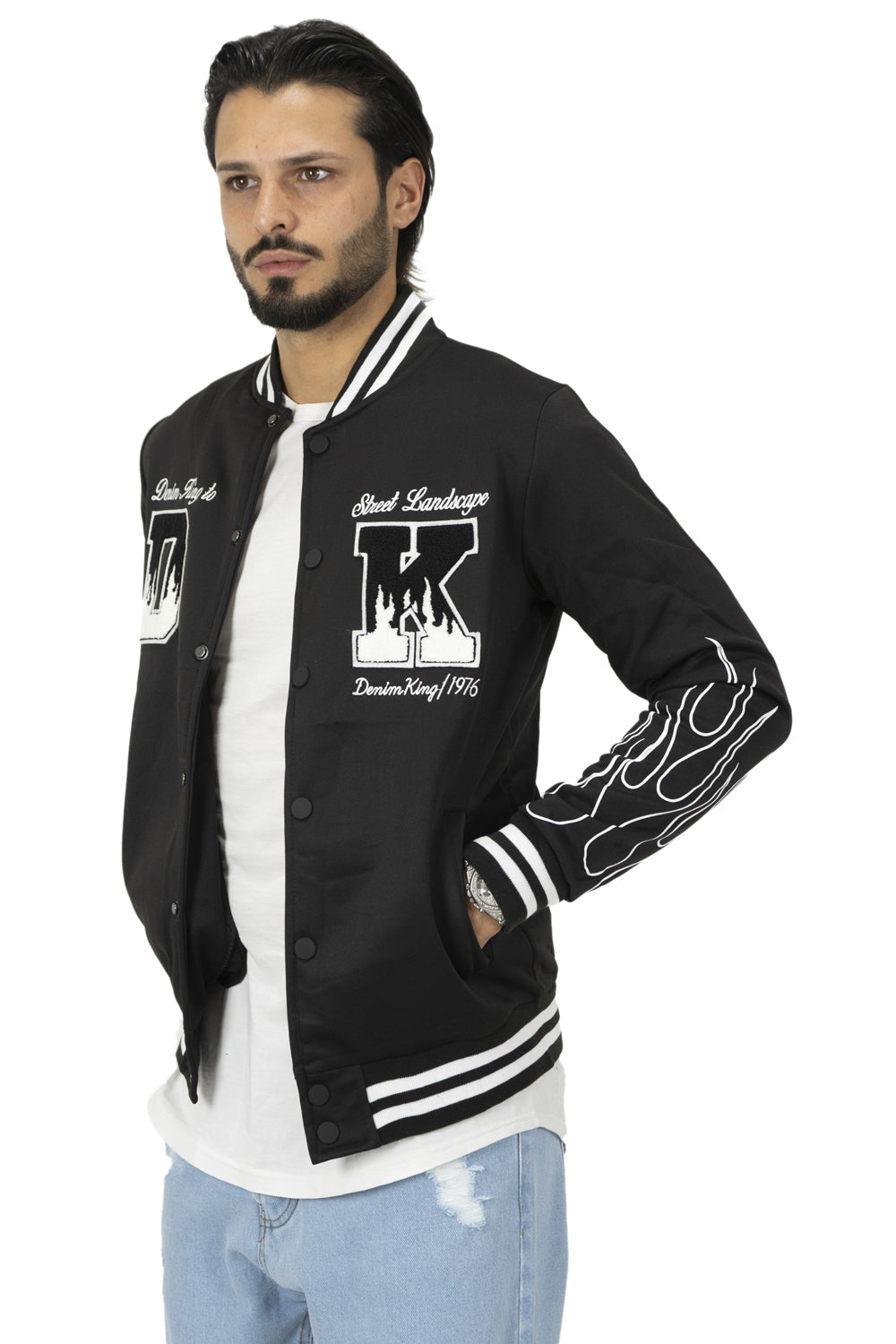 Felpa Uomo College Varsity Fiamme Art. Fe139