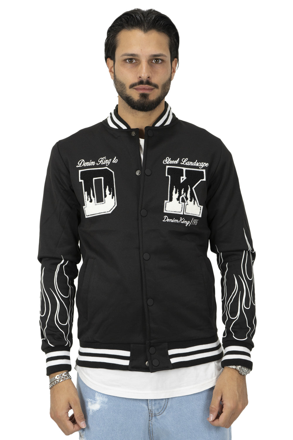 Felpa Uomo College Varsity Fiamme Art. Fe139