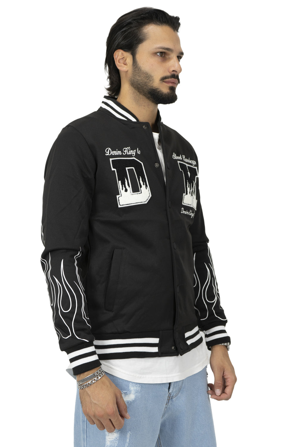 Felpa Uomo College Varsity Fiamme Art. Fe139