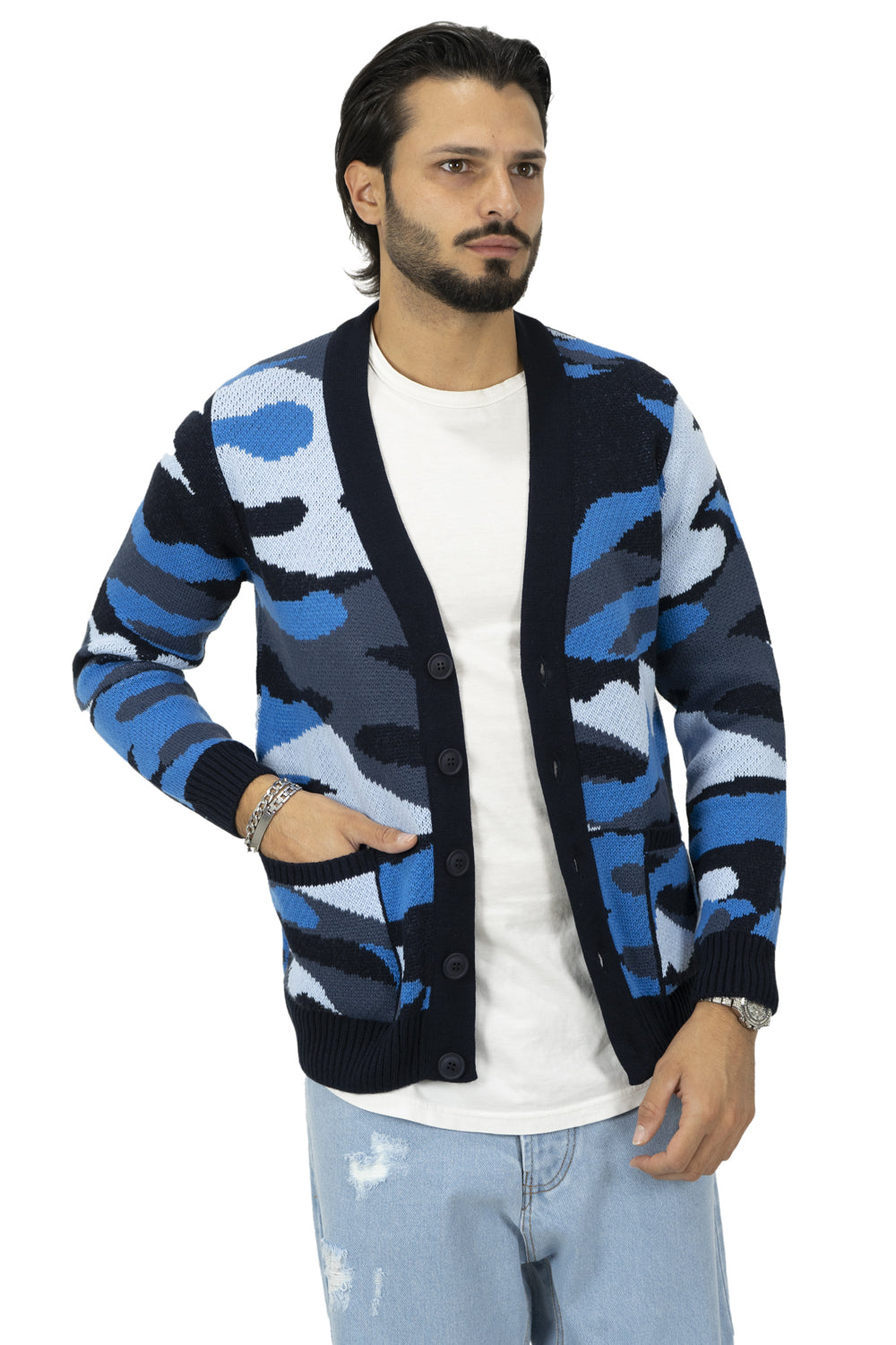 Cardigan Maglione Uomo Camouflage Art. Mg93